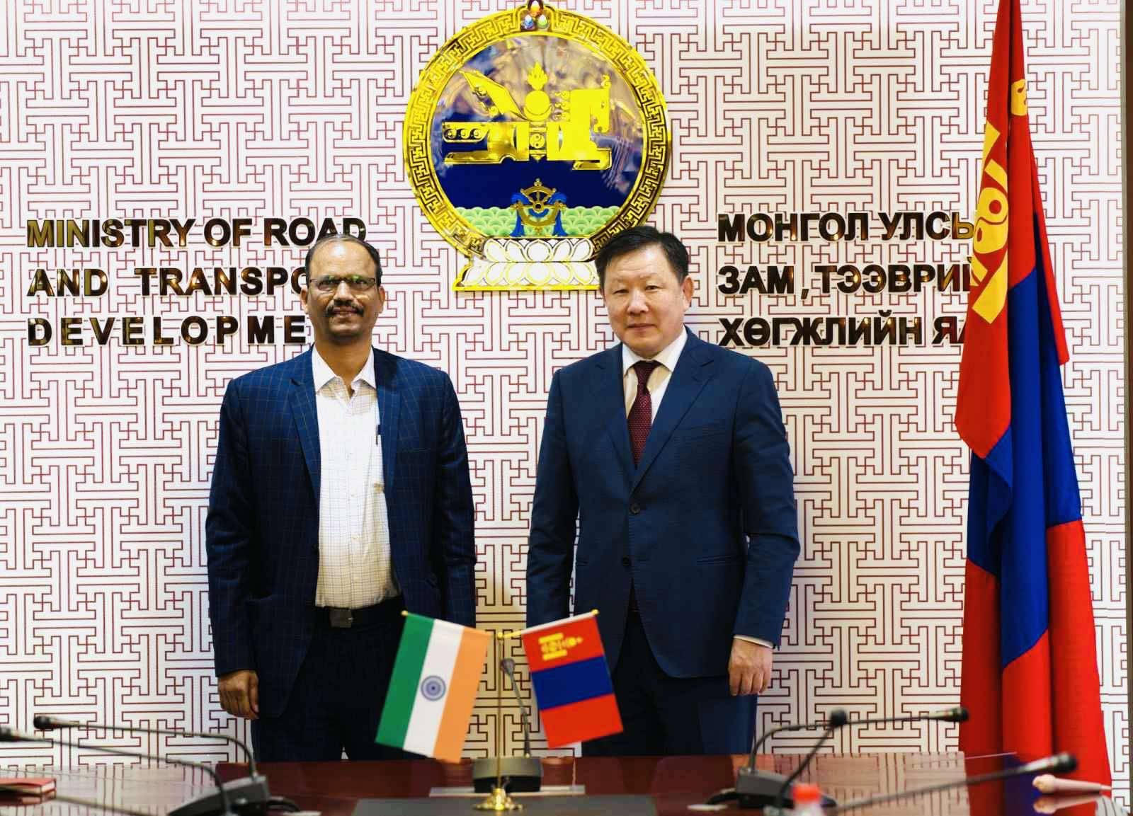 DEPUTY MINISTER OF ROAD AND TRANSPORT DEVELOPMENT OF MONGOLIA AND AMBASSADOR EXTRAORDINARY AND PLENIPOTENTIARY OF THE REPUBLIC OF INDIA TO MONGOLIA DISCUSSES DIRECT FLIGHTS TO INDIA